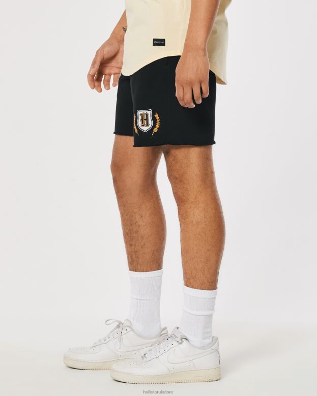 Bottoms Hollister Men Fleece Varsity Graphic Shorts 7\\ 488201338 Black
